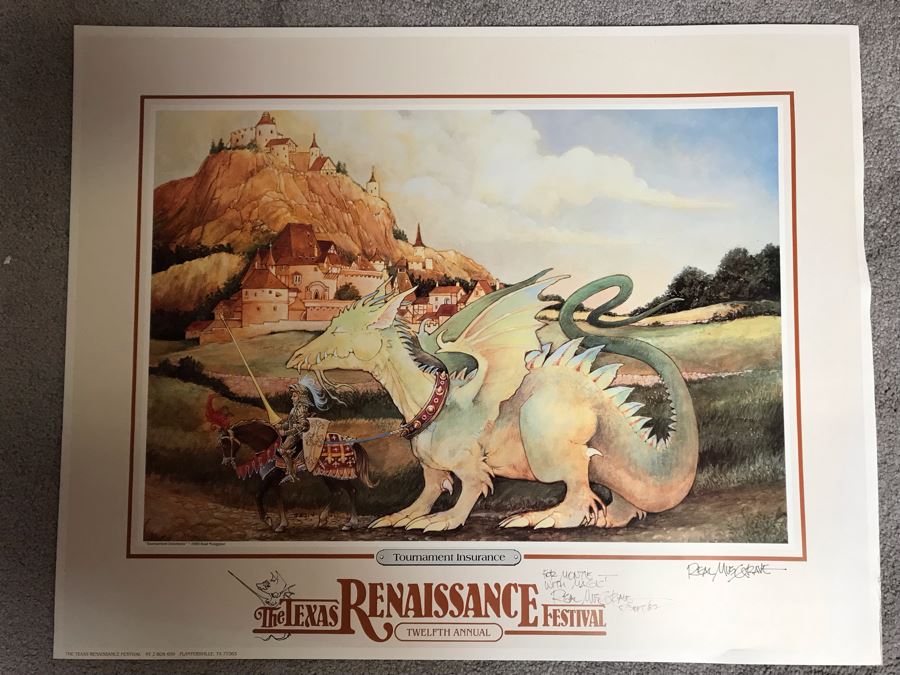 Hand Illustrated And Hand Signed By Real Musgrave The Texas Renaissance Festival Twelfth Annual Poster [Photo 9]