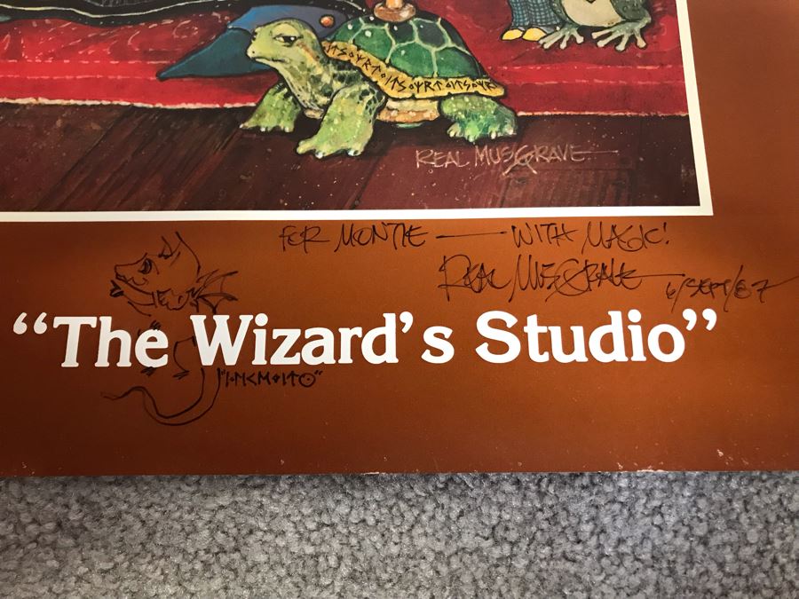 Hand Illustrated And Hand Signed By Real Musgrave The Pendragon Gallery Annapolis, Maryland Real Musgrave 'The Wizard's Studio' Posters [Photo 5]