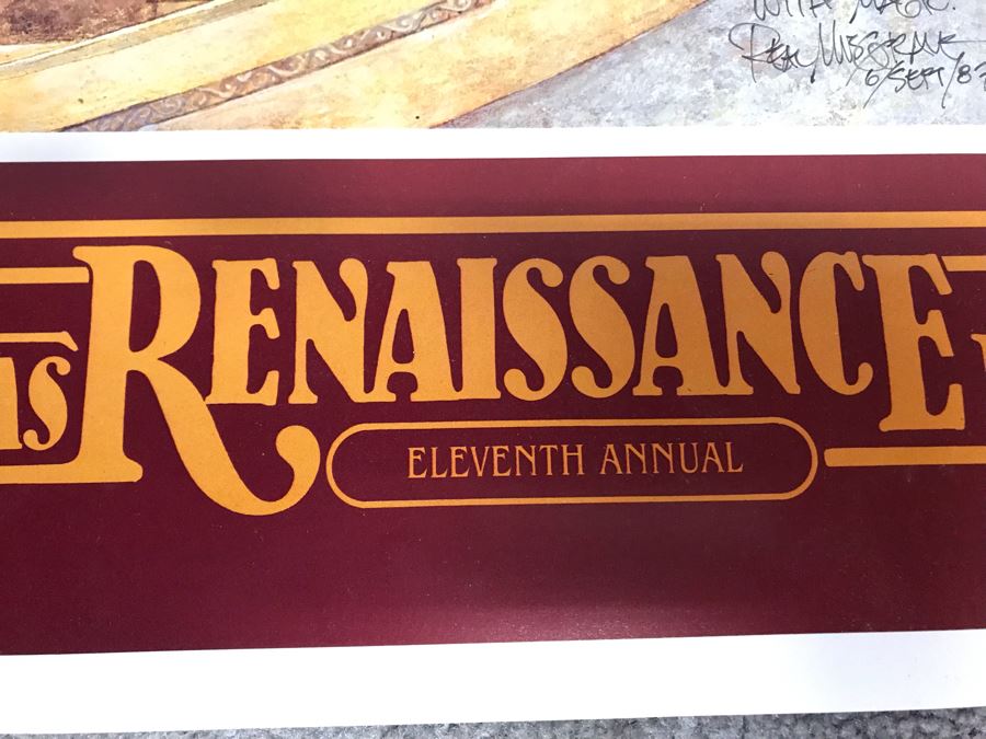 Pair Of Hand Illustrated And Hand Signed By Real Musgrave The Texas Renaissance Festival Ninth And Eleventh Annual Posters [Photo 12]