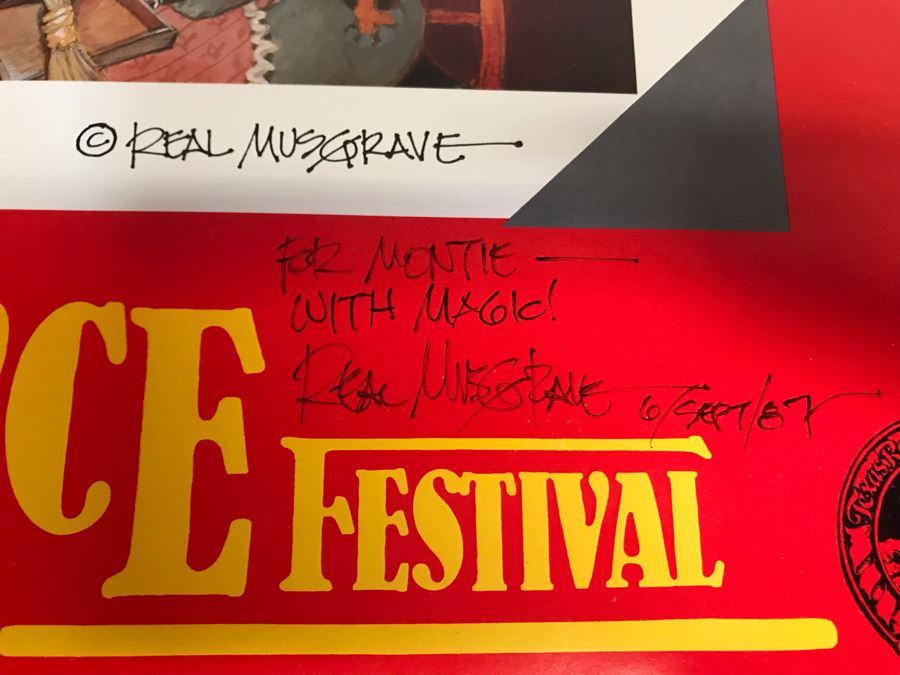 Pair Of Hand Illustrated And Hand Signed By Real Musgrave The Texas Renaissance Festival Thirteenth Annual Posters [Photo 6]
