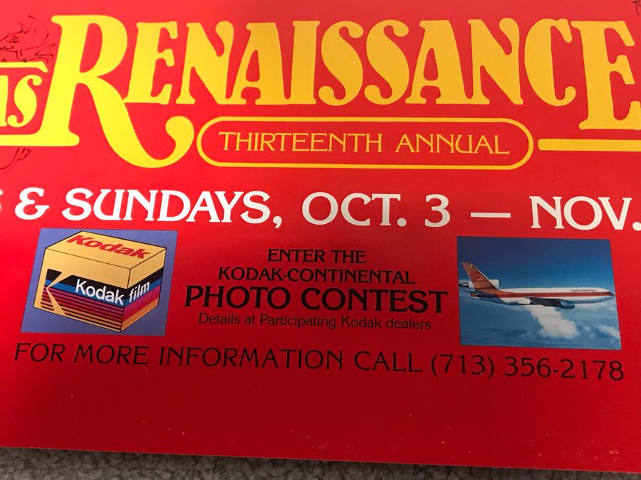 Pair Of Hand Illustrated And Hand Signed By Real Musgrave The Texas Renaissance Festival Thirteenth Annual Posters [Photo 14]