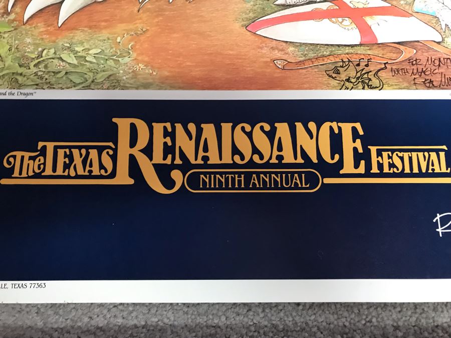 1983 Hand Illustrated And Hand Signed By Real Musgrave The Texas Renaissance Festival Ninth Annual Poster [Photo 7]