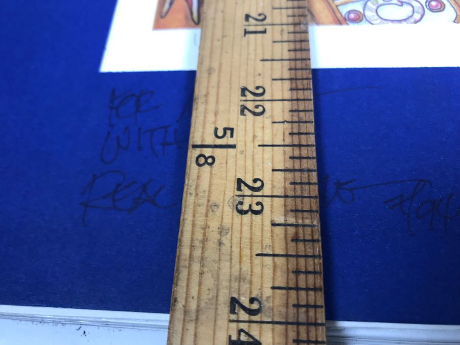 1994 Limited Edition Hand Signed By Real Musgrave Print Titled 'Financial Wizard' - Original Sketch Of Pocket Dragon On Picture Mat 20' X 24' - See Photos [Photo 14]