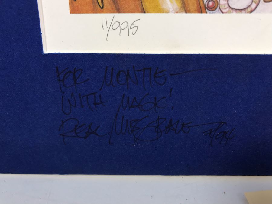 1994 Limited Edition Hand Signed By Real Musgrave Print Titled 'Financial Wizard' - Original Sketch Of Pocket Dragon On Picture Mat 20' X 24' - See Photos [Photo 10]