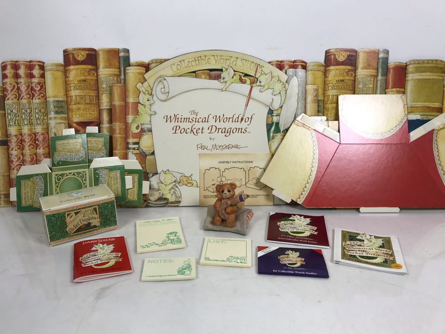 Real Musgrave The Whimsical World Of Pocket Dragons Unused Cardboard Display For Pocket Dragons, Hand Signed By Real Musgrave Pocket Dragon 'No Ugly Monsters Allowed', Pins, Notepads And Catalogs [Photo 4]