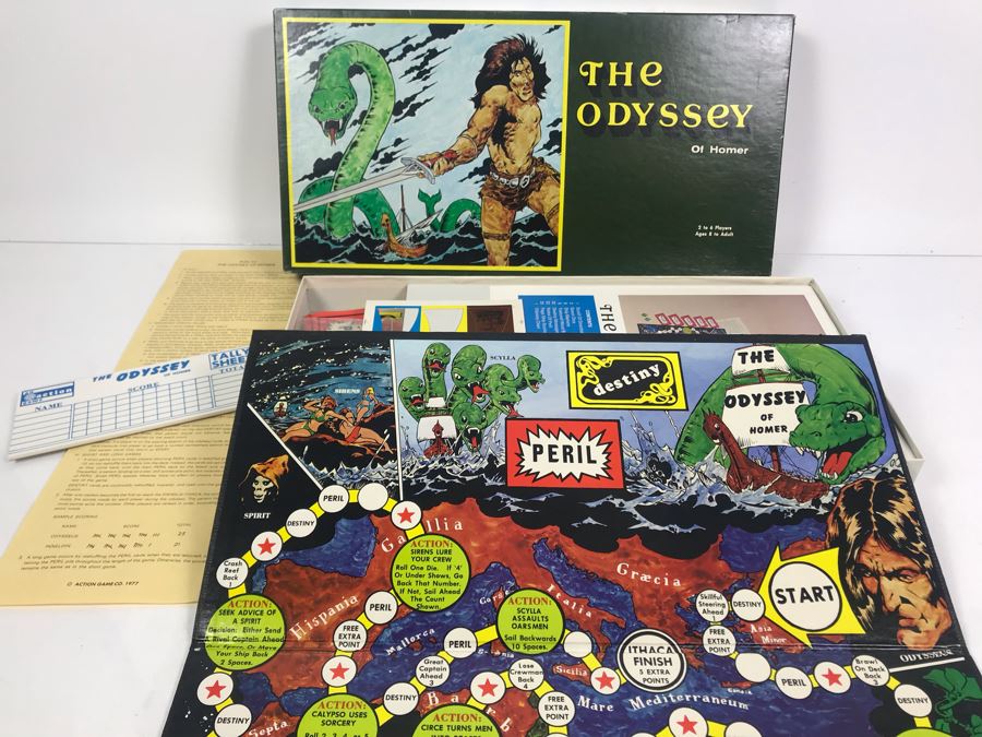 Vintage 1977 The Odyssey Of Homer Board Game An Action Game