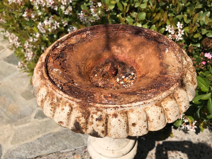 Antique Wrought Iron Plant Fern Stand Shabby Chic Antique White Very Heavy 41'H [Photo 6]