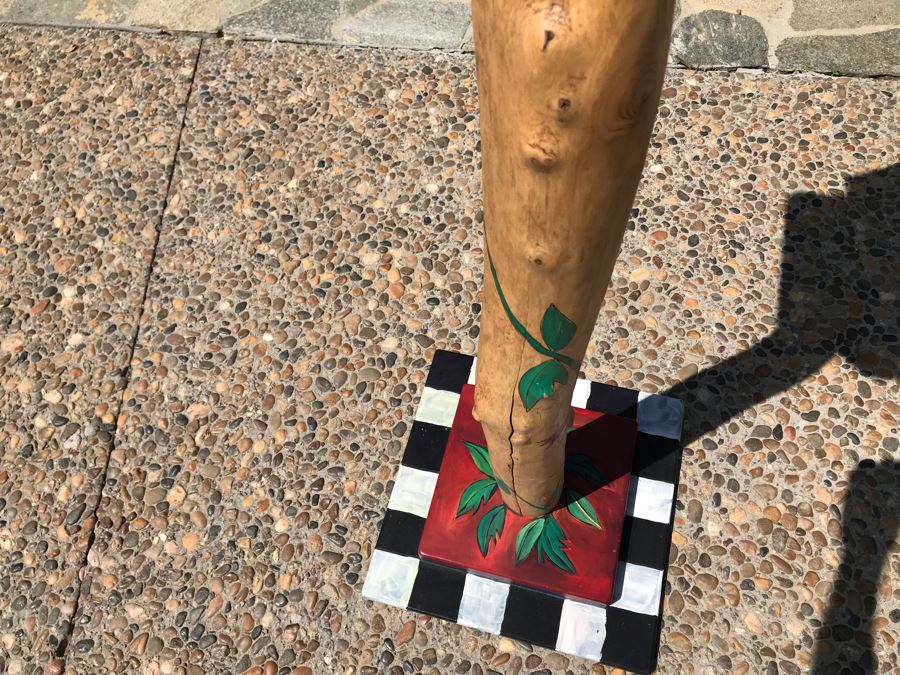 Sticks Iowa Handmade Hand Painted Floor Freestanding Birdhouse 78.5'H [Photo 7]