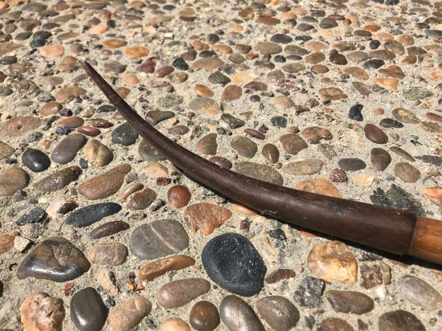 Antique Primitive Wooden Farm Tool Rake Tiller With Metal Claws 88'L [Photo 14]