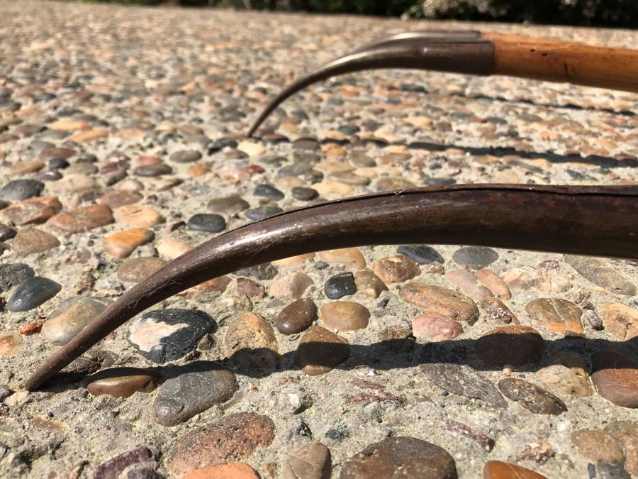 Antique Primitive Wooden Farm Tool Rake Tiller With Metal Claws 88'L [Photo 6]