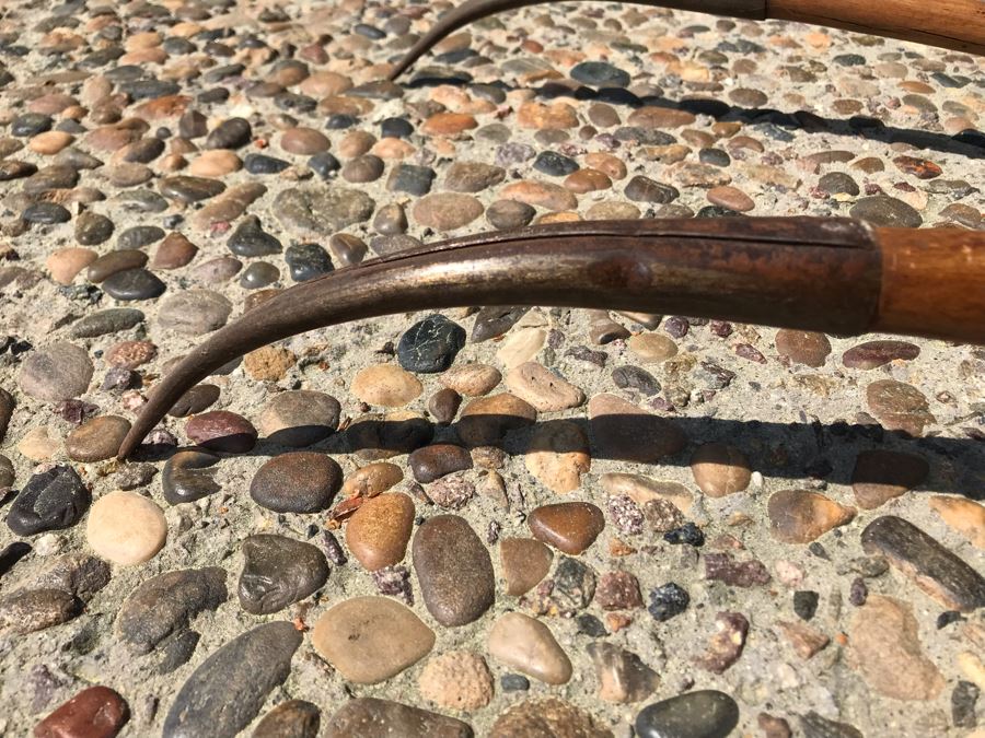 Antique Primitive Wooden Farm Tool Rake Tiller With Metal Claws 88'L [Photo 8]