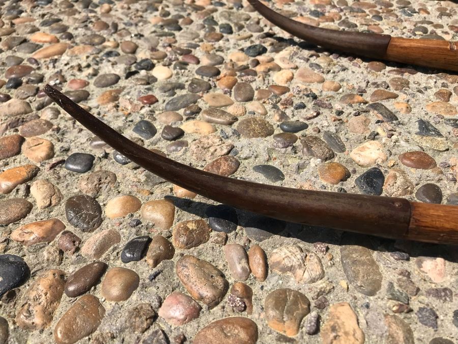 Antique Primitive Wooden Farm Tool Rake Tiller With Metal Claws 88'L [Photo 12]