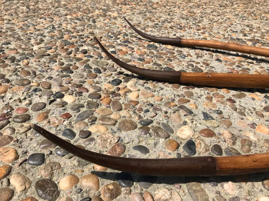 Antique Primitive Wooden Farm Tool Rake Tiller With Metal Claws 88'L [Photo 11]