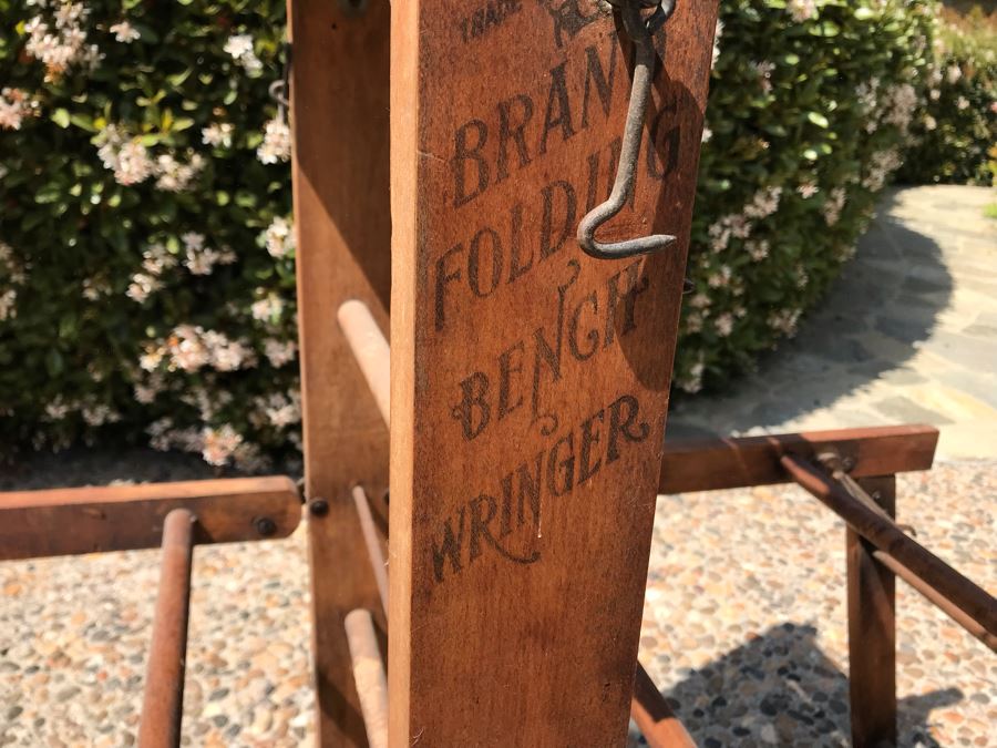 Antique Wooden Anchor Brand Folding Bench Wringer 4'H [Photo 7]