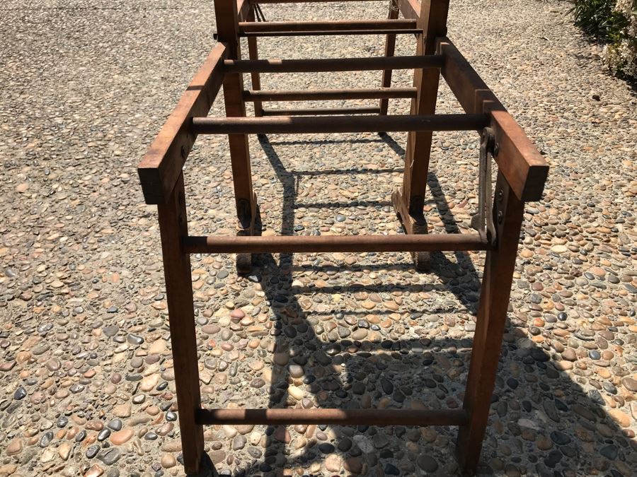 Antique Wooden Anchor Brand Folding Bench Wringer 4'H [Photo 19]
