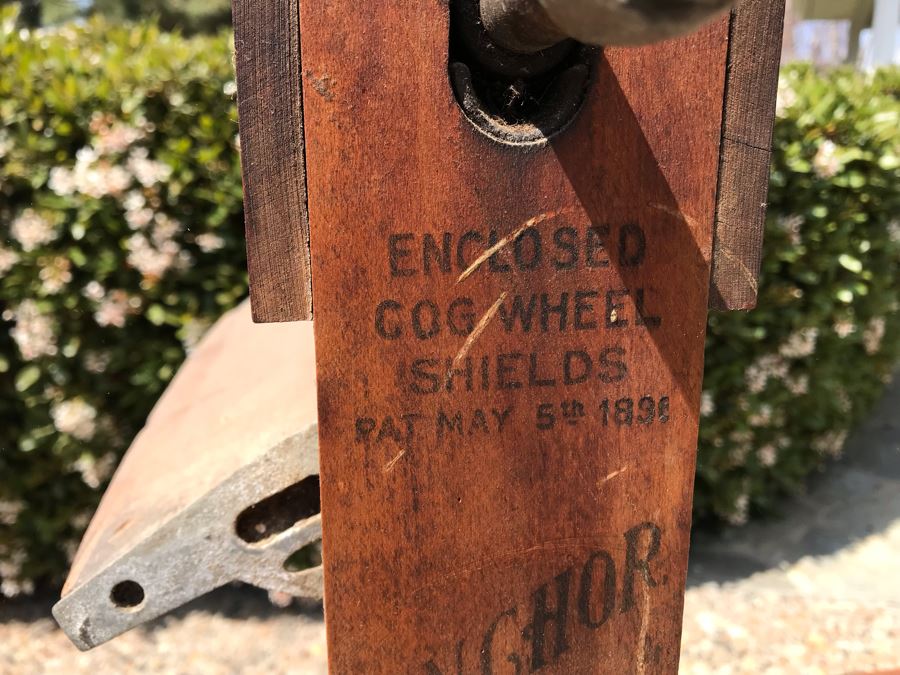 Antique Wooden Anchor Brand Folding Bench Wringer 4'H [Photo 13]