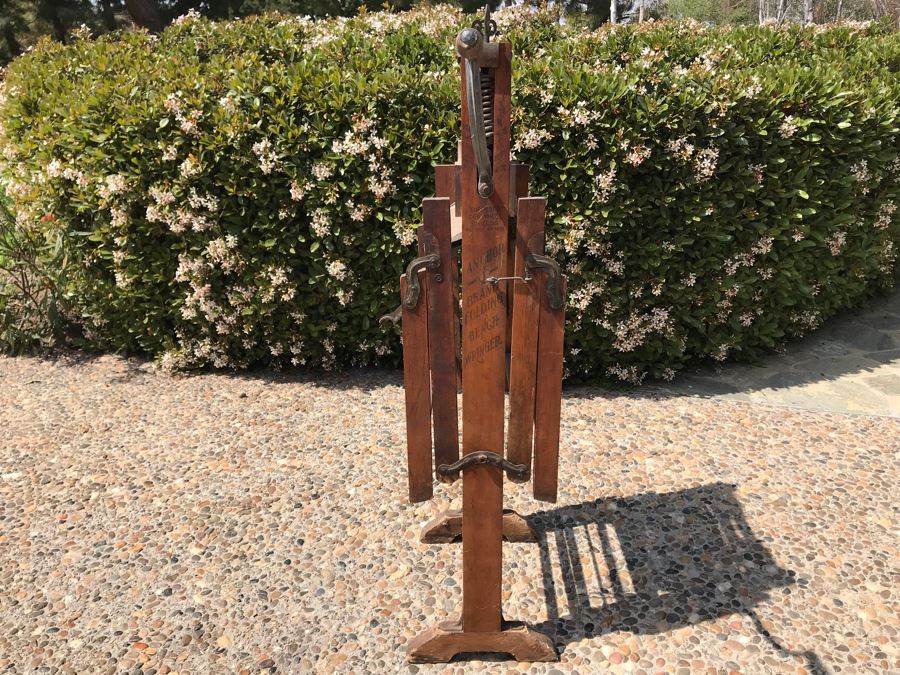 Antique Wooden Anchor Brand Folding Bench Wringer 4'H [Photo 4]