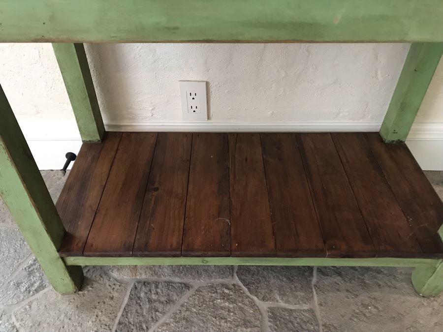 Shabby Chic Vintage Chicken Coop Birdcage Cabinet With Lower Table And Lockable Door Light Lime Green 64'H X 34'W X 16.5'D [Photo 14]