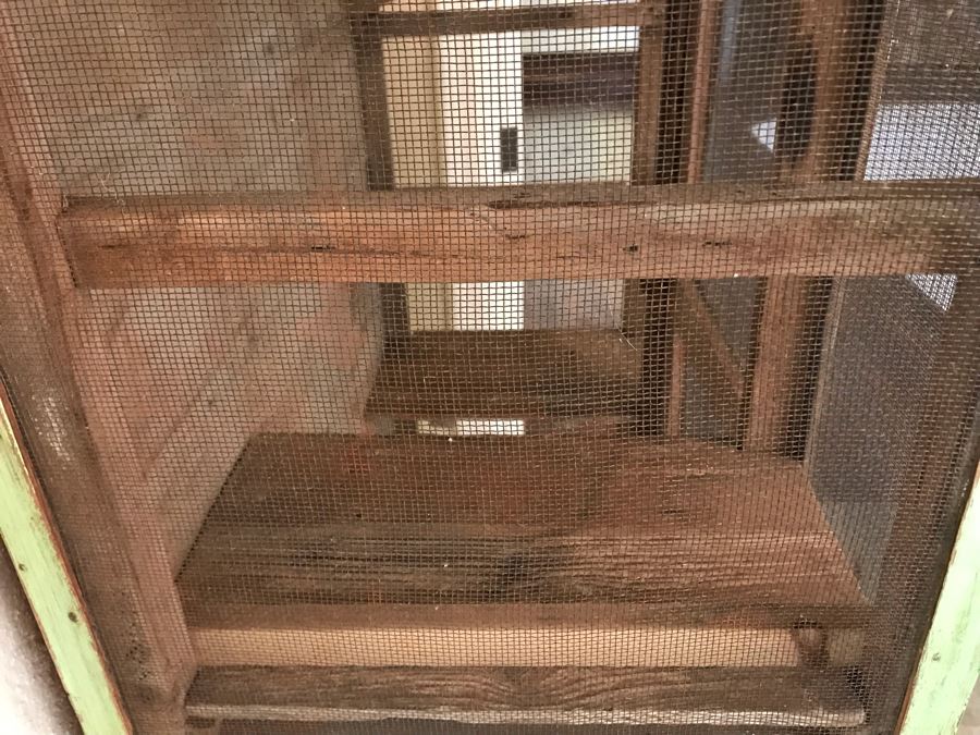 Shabby Chic Vintage Chicken Coop Birdcage Cabinet With Lower Table And Lockable Door Light Lime Green 64'H X 34'W X 16.5'D [Photo 18]