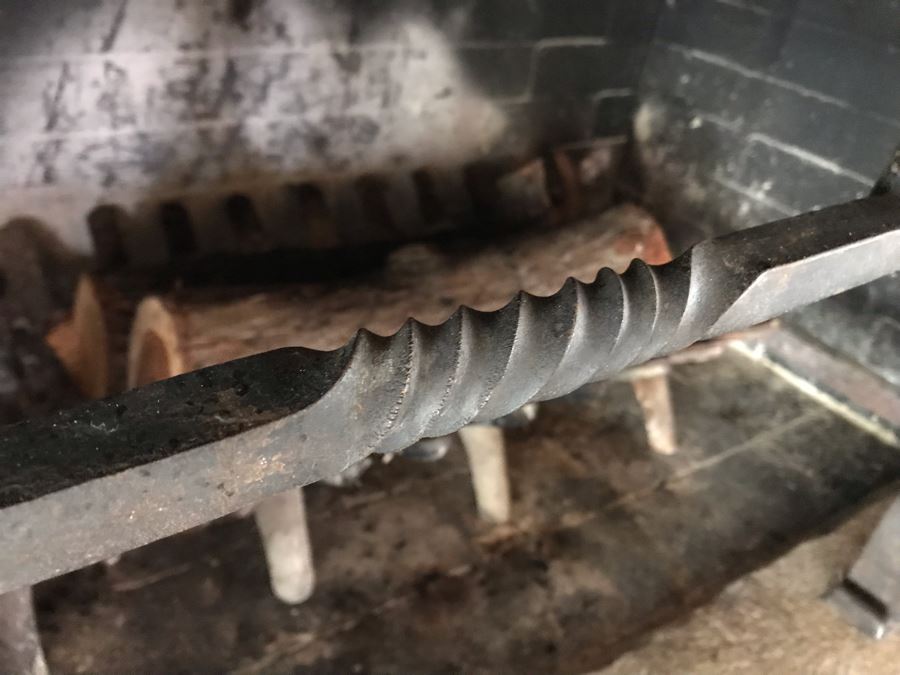 Antique Wrought Iron Fireplace Tools With Stand And Antique Fireplace Andirons [Photo 4]