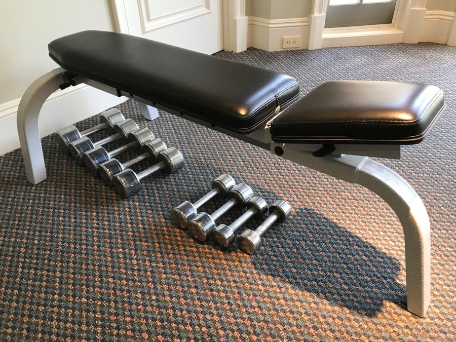 Hoist Adjustable Bench Press And Set Of (9) Weight Lifting Dumbbells [Photo 3]