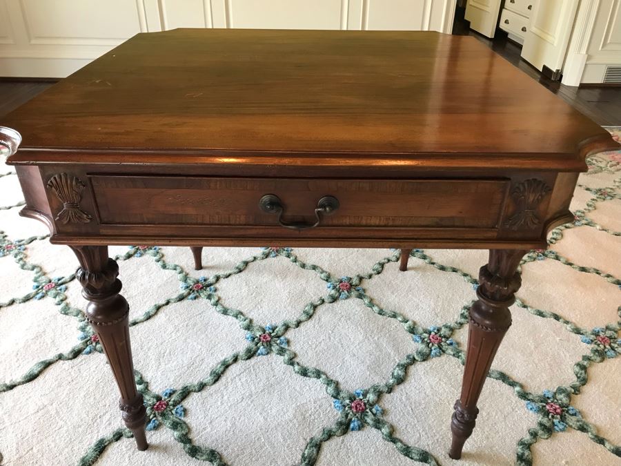 Vintage Wooden Table Desk With (2) Drawers Featured In Magazine (See Photos) [Photo 3]