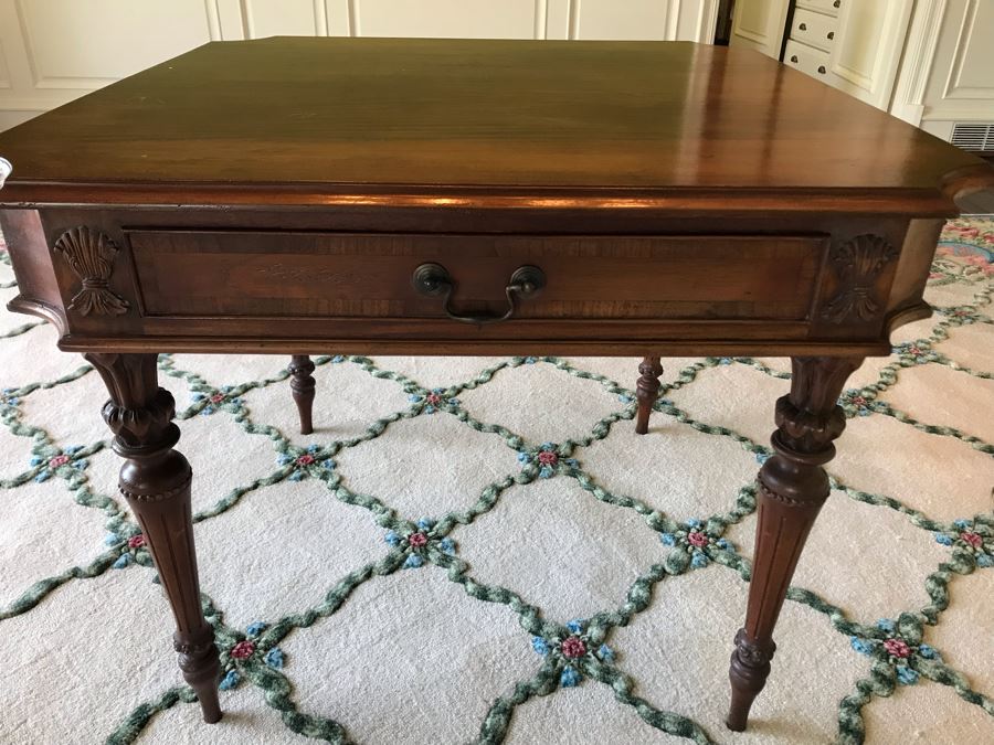 Vintage Wooden Table Desk With (2) Drawers Featured In Magazine (See Photos) [Photo 4]