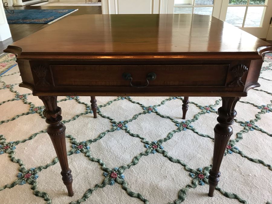 Vintage Wooden Table Desk With (2) Drawers Featured In Magazine (See Photos) [Photo 10]