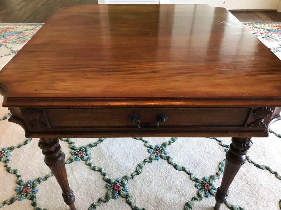 Vintage Wooden Table Desk With (2) Drawers Featured In Magazine (See Photos) [Photo 12]