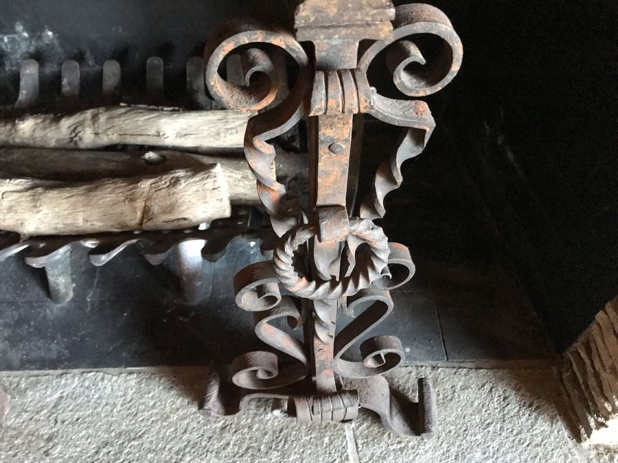 Vintage Wrought Iron Fireplace Andirons [Photo 6]