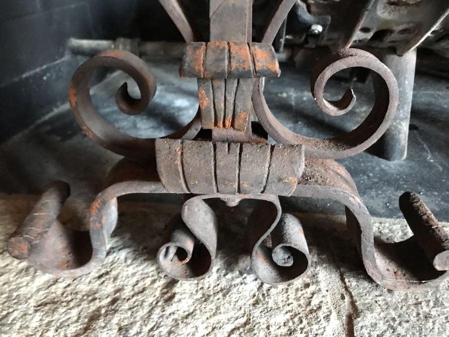 Vintage Wrought Iron Fireplace Andirons [Photo 9]