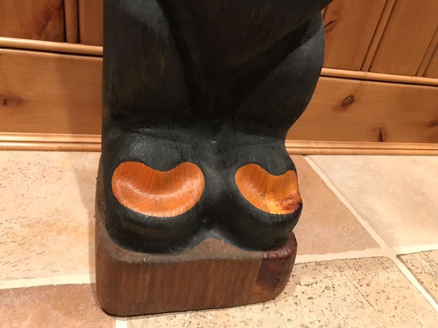 Big Sky Bears Solid Western Pine Carved Bear Manhattan Montana By Jeff Fleming 32'H [Photo 6]