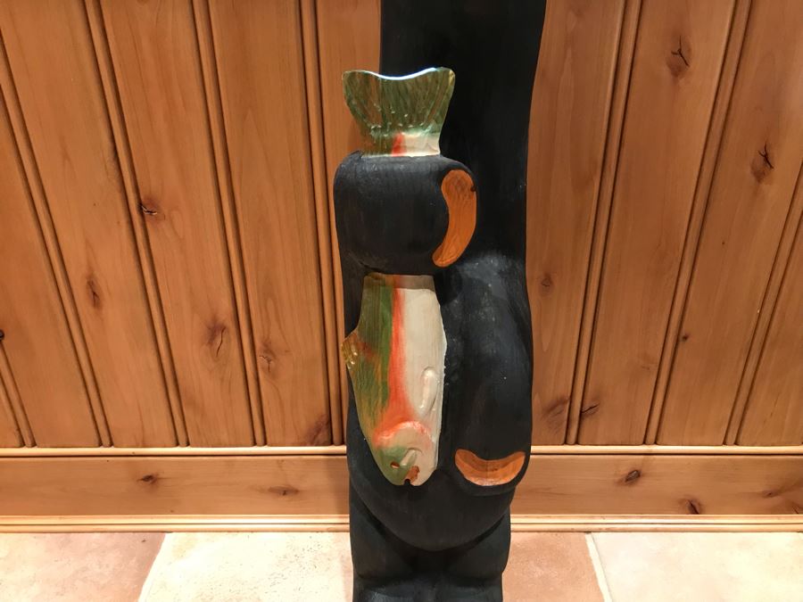 Big Sky Bears Solid Western Pine Carved Bear Manhattan Montana By Jeff Fleming 32'H [Photo 3]