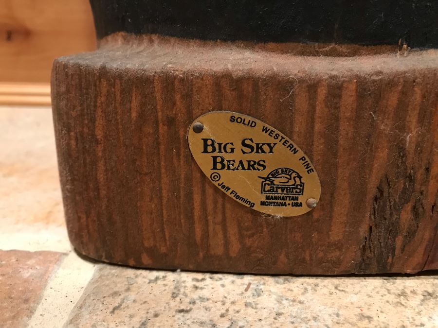 Big Sky Bears Solid Western Pine Carved Bear Manhattan Montana By Jeff Fleming 32'H [Photo 8]