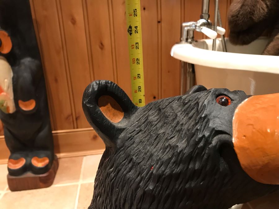 Cute Resin Fiberglass Bear Basket Towel Holder 21'H [Photo 11]