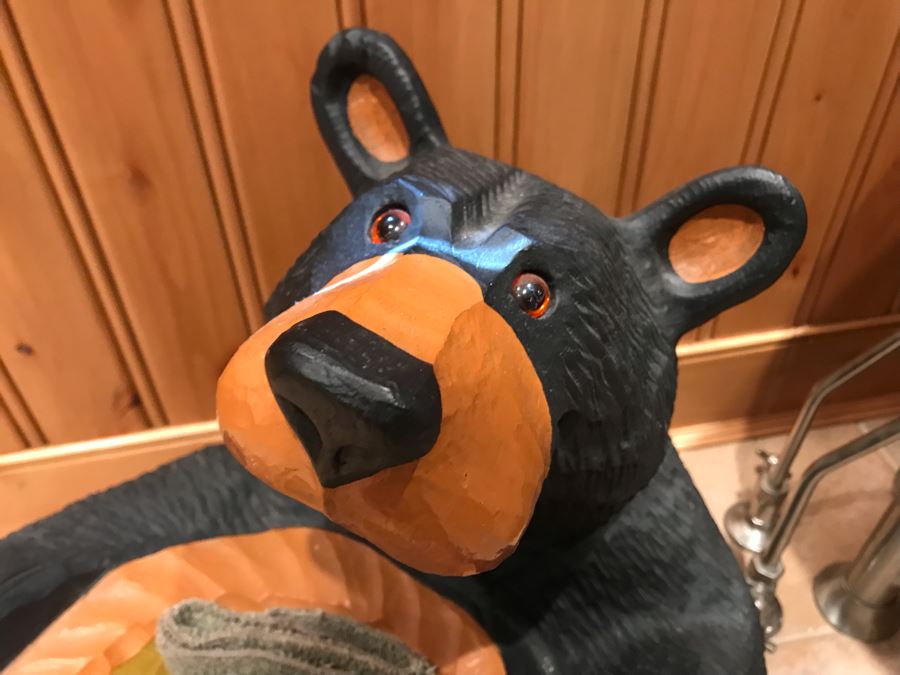 Cute Resin Fiberglass Bear Basket Towel Holder 21'H [Photo 4]