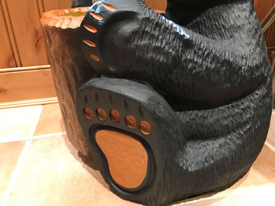 Cute Resin Fiberglass Bear Basket Towel Holder 21'H [Photo 6]