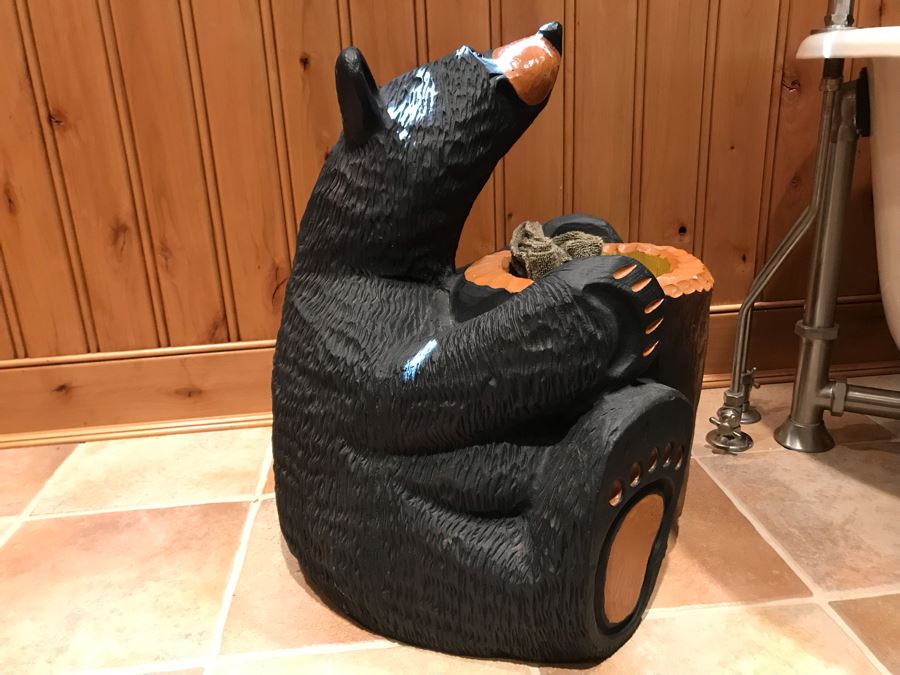 Cute Resin Fiberglass Bear Basket Towel Holder 21'H [Photo 8]