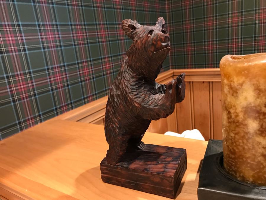 Pair Of Resin Bear Bookends And Metal Candle Holder [Photo 3]