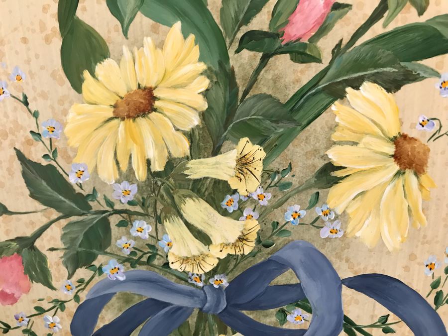 (3) Hand Painted White Metal Headboards With Metal Bed Frames Plus All Quilts, Bedding, Pillows, Mattresses Included With Twin Beds [Photo 18]