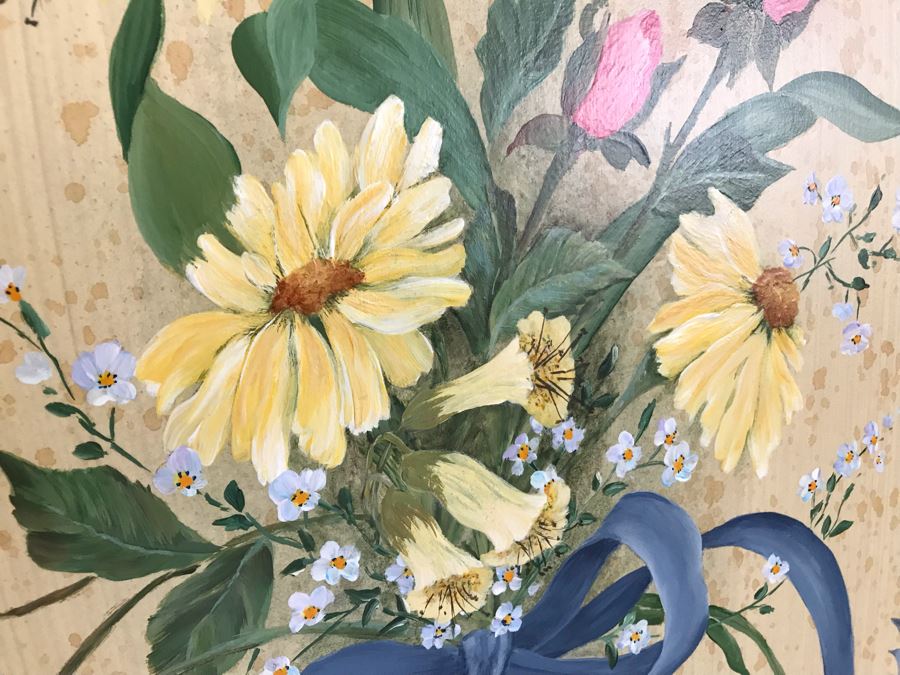 (3) Hand Painted White Metal Headboards With Metal Bed Frames Plus All Quilts, Bedding, Pillows, Mattresses Included With Twin Beds [Photo 20]