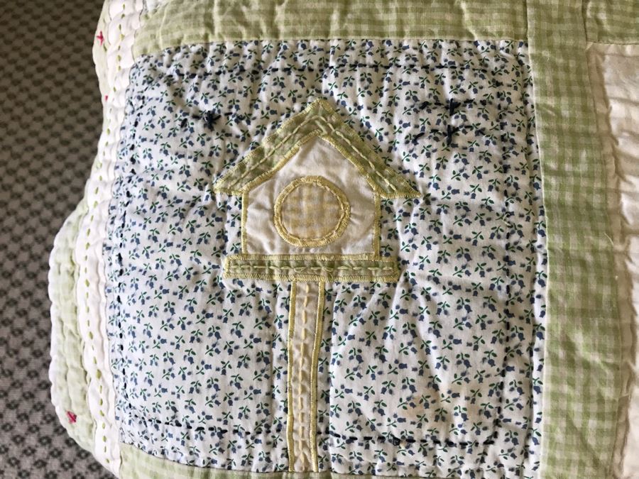 (3) Hand Painted White Metal Headboards With Metal Bed Frames Plus All Quilts, Bedding, Pillows, Mattresses Included With Twin Beds [Photo 13]