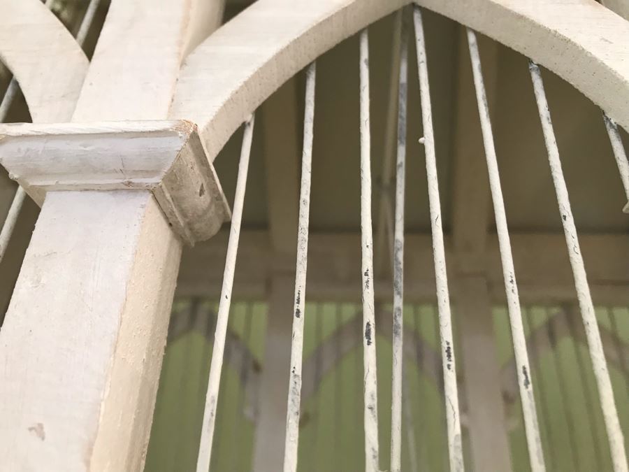 White Victorian Style Birdcage With Plush Chicks 17'W X 12'D X 30'H [Photo 12]