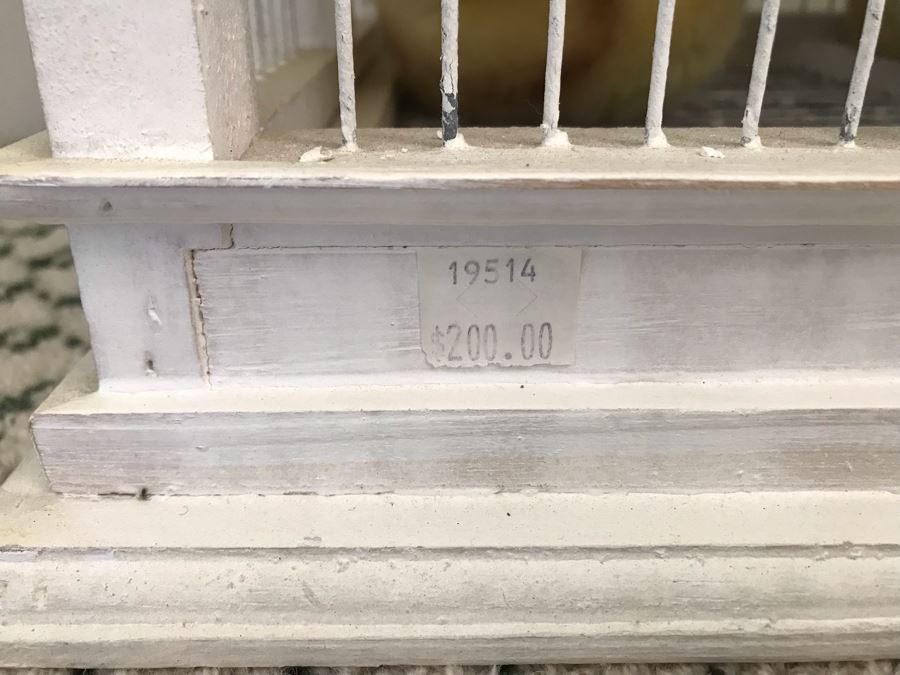 White Victorian Style Birdcage With Plush Chicks 17'W X 12'D X 30'H [Photo 7]