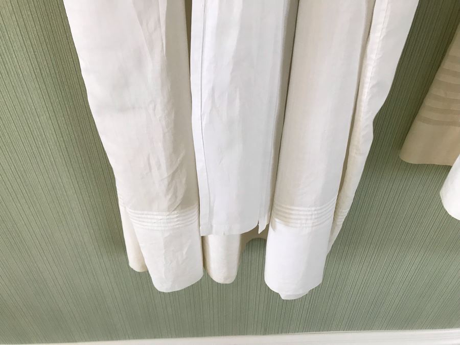 Pair Of Vintage Young Girls White Cotton Dresses With Vintage Wooden Hangers [Photo 21]