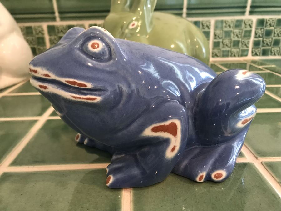 Italian Intrada Easter Bunny Rabbit With Basket And Painted Eggs (Retails Over $200), Blue Frog And Green Rabbit [Photo 10]