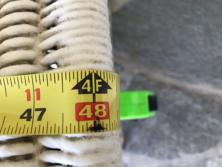 Antique Shabby Chic Real Wicker White Upholstered Loveseat With Throw Pillows Originally From Hotel Del Coronado 48'W X 18'D X 37'H [Photo 9]