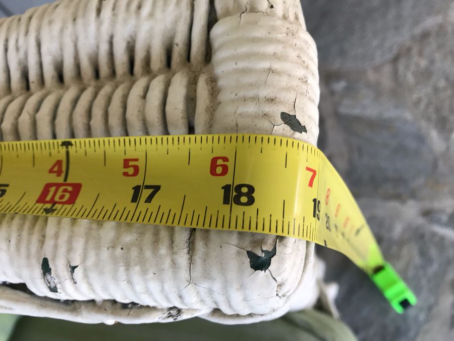 Antique Shabby Chic Real Wicker White Upholstered Loveseat With Throw Pillows Originally From Hotel Del Coronado 48'W X 18'D X 37'H [Photo 10]