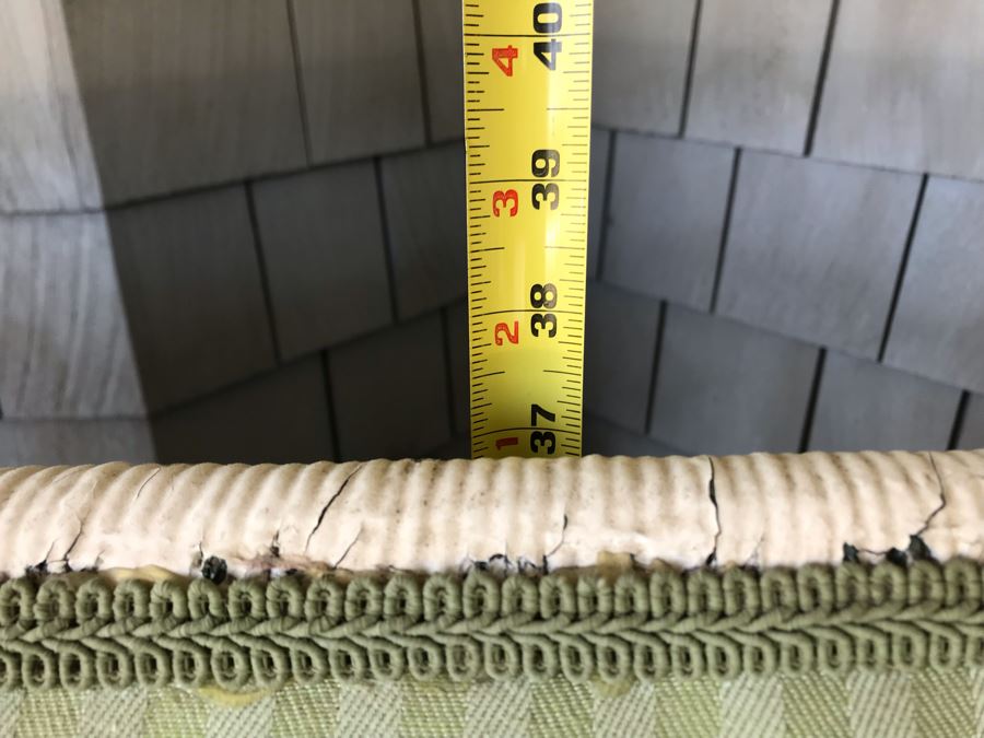 Antique Shabby Chic Real Wicker White Upholstered Loveseat With Throw Pillows Originally From Hotel Del Coronado 48'W X 18'D X 37'H [Photo 11]