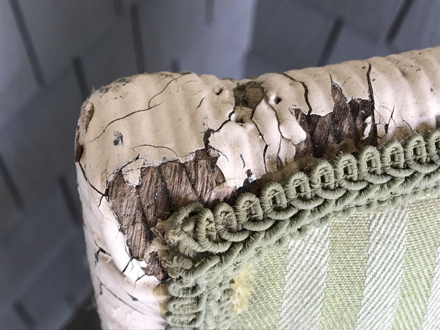 Antique Shabby Chic Real Wicker White Rocking Upholstered Armchair With Throw Pillow Originally From Hotel Del Coronado [Photo 10]